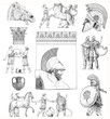 Old greek set illustration Old greek set illustration