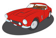 Colored luxury european sport oldtimer vector drawin