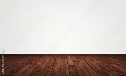 Illustration: Freie Wand mit Parkett Boden Freie Wand mit Parkett Boden