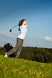 playing golf