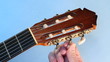 Classical guitar tuned blue screen