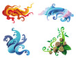 The Four Elements, fire, air, water and earth, vector The Four Elements, fire, air, water and earth, vector