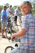 Friends going on a bike ride together