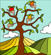 albero con frutta mista
