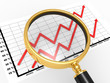 3d the graph c magnifying glass on a white background 3d the graph c magnifying glass on a white background