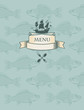 fish menu with sailboat in the background of the fish