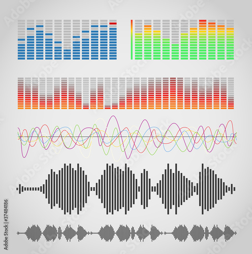 Vector: Graphic equalizer types Graphic equalizer types