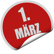 Sticker rot rund curl unten 1. MÄRZ