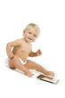 Baby girl with tablet