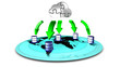 Illustration: 3d Illustration of database Cloud backup 3d Illustration of database Cloud backup