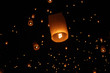 Thai traditional Newyear balloon lantern at night