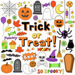 Trick or Treat Halloween Notebook Doodles Set