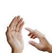 Hand of a caucasian female to hold card, mobile