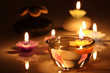 flower candles isolated in white background