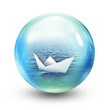 paper boat in sphere