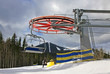Ropeway on a top of the mountain of Bukovel ski resort, Ukraine