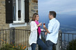 Photo: young couple drink wine young couple drink wine