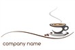 hot coffee , cafeteria , logo design