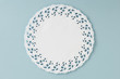Circular doily on glass table