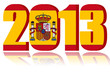New Year 2013 with Flag of Spain  - a 3d image