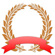 Lorbeerkranz Bronze mit rotem Band