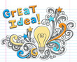 Great Idea Lightbulb Doodle Vector Design Elements
