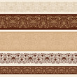 Henna Mehndi Doodle Border Designs Vector