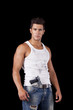 Man with a handgun