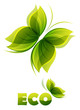 Eco logo - two green butterflies Eco logo - two green butterflies