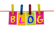 Blog word on laundry hook Blog word on laundry hook
