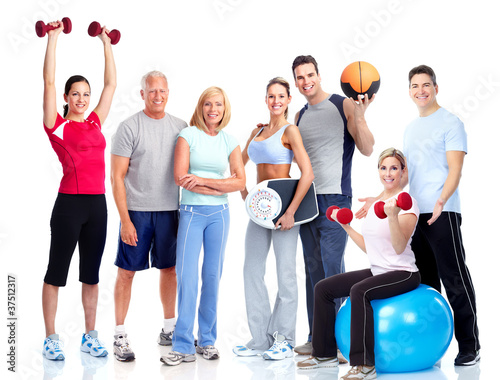Foto: Gym and Fitness. Smiling people. Gym and Fitness. Smiling people.