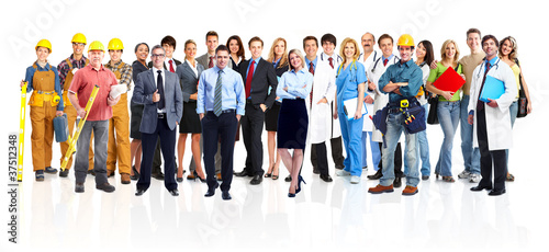Photo: Group of industrial workers. Group of industrial workers.