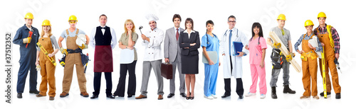 Photo: Group of industrial workers. Group of industrial workers.
