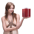 Beautiful girl with some gifts