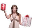 Beautiful girl with two gifts
