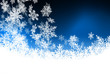 blauer Hintergrund, abstrakt, Flocken, Schnee, Kristalle, Winter