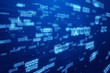 Binary strokes blue background.