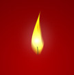 Kerzenflamme vor rot