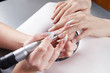 Manicure. The device removes the cuticle Manicure. The device removes the cuticle