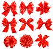 Big set of red gift bows with ribbons. Vector. Big set of red gift bows with ribbons. Vector.