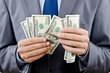 Businessman with american dollars