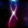 Glowing light with stars, flares and rays in outer space