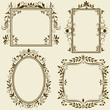 Vector: Set of vintage frames with floral ornament Set of vintage frames with floral ornament
