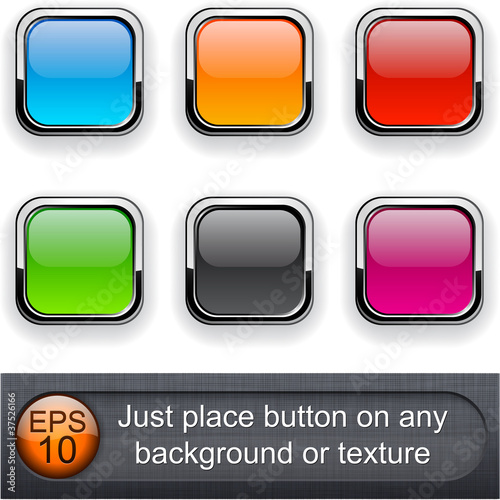 Vector: Square glossy buttons. Square glossy buttons.
