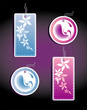 Vector: Set of color labels, on a dark background. Vector Set of color labels, on a dark background. Vector