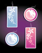 Vector: Set of color labels, on a dark background. Vector Set of color labels, on a dark background. Vector