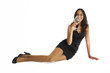 Beautiful female woman / model drinking wine
