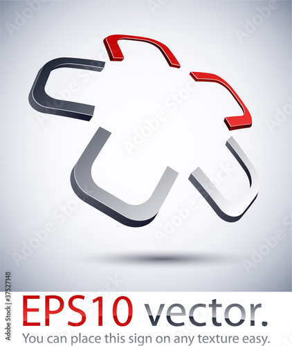 Vector: 3D modern star logo icon. 3D modern star logo icon.
