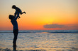 Family at sunset