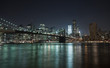 The New York City skyline w Brooklyn Bridge